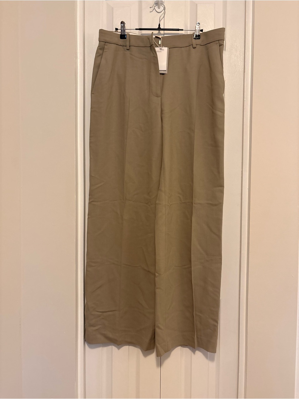 H&M Women’s Wool Tan Straight-Leg Dress Pants
